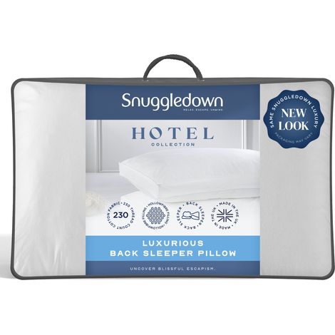 Snuggledown Hotel Back Sleeper Pillow, Medium, 1 Pack
