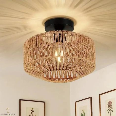 Plafonnier en bambou - Plafonnier de chambre - Plafonnier de salon - Plafonnier en bambou (1/5)