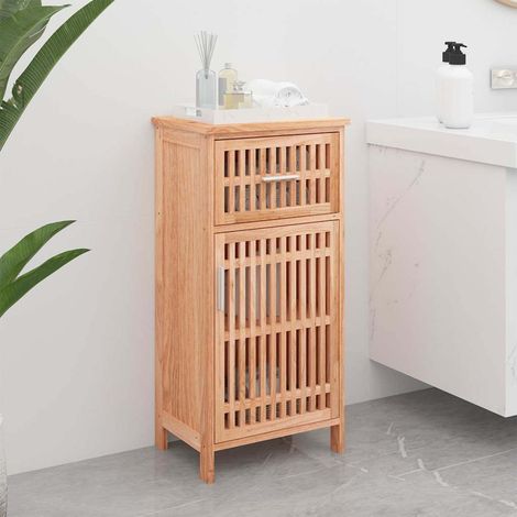 vidaXL Mueble de baño madera maciza de nogal 42x29x82 cm (1/5)