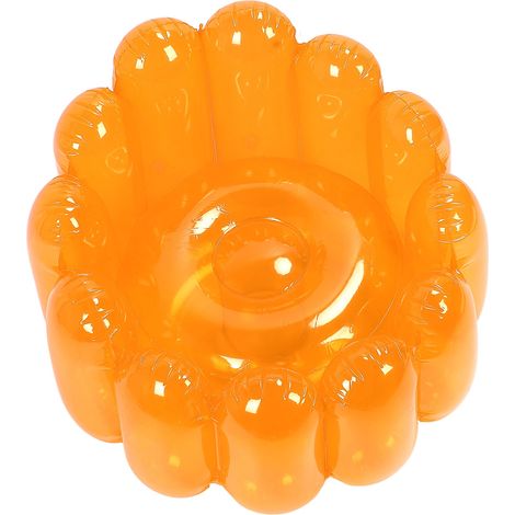 Fauteuil canapé gonflable en PVC transparent couleur bonbon orange nomade extérieur salon chambre détente 75x56 cm lot de 2 (1/5)