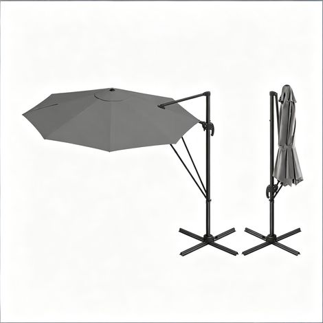 CAIziParasol d’extérieur rond pour balcon, parasol de jardin avec base en acier en croix (parasol seul) (1/5)