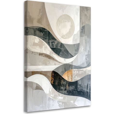 Cuadro sobre Lienzo, Abstracción geométrica ondas, 20x30 (1/5)
