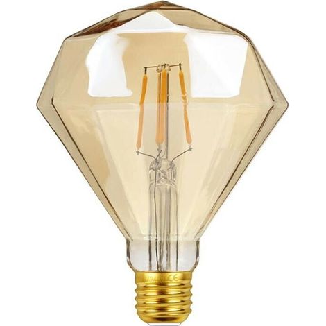 Lampadina Filamento 4 W Luce Calda E27 Diamante Color Ambra Stile Vintage (1/3)