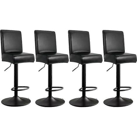 Housses de tabouret de bar en similicuir avec dossier, lot de 4, extensibles, imperméables et lavables. (1/5)