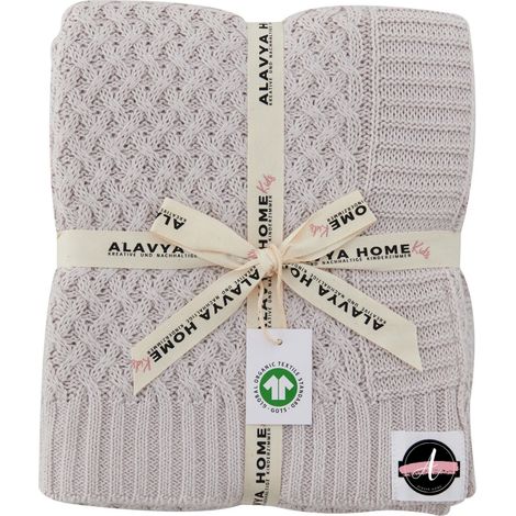 Alavya Home Babydecke 75x100 cm GOTS Bio-Baumwolle - Grau (1/4)