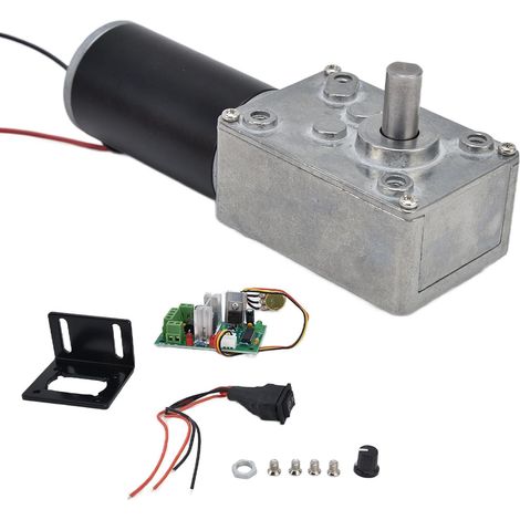 Motoréducteur 12V - Kit Complet - Double Roulement - Couple 70Kg.cm - Pour Rideau Et Affichage - Arbre 8mm (1/5)