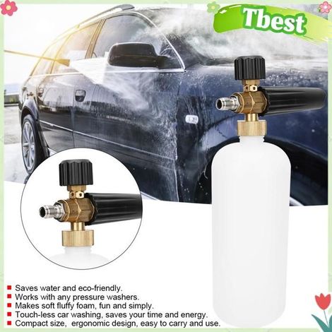 Tbest Laveuse à pression de voiture Bouteille de Pulvérisation de Mousse de Voiture 1L 1/4 Pouces, à Mousse Haute moto outillage (1/5)