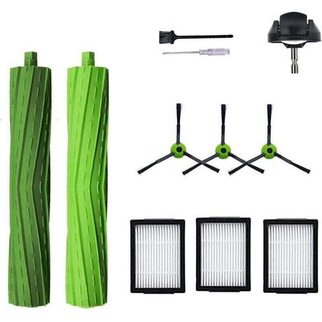 Pièces détachées pour aspirateur iRobot Roomba J7 I7 I6 I3 I4 I2 I5 I8 I1+/Plus E5 E6 IEJ, 1 jeu de brosses à rouleaux en caoutchouc, 1 roue avant, 4 filtres, 4 brosses latérales (1/4)