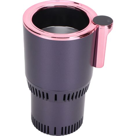 Refroidisseur de tasses portable 12 V pour voiture, porte-gobelet chauffant et rafraîchissant pour la maison et les voyages, or rose (1/5)