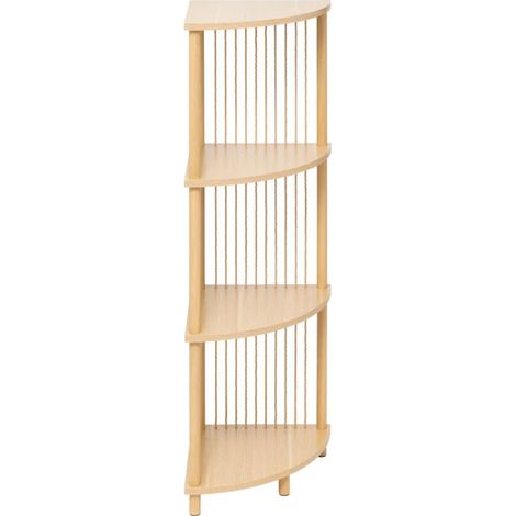 5Five Simply Smart – Étagère d'angle 4 niveaux 110cm – Acier et MDF – Charge max 10kg par étagère – Label FSC – À monter soi-même