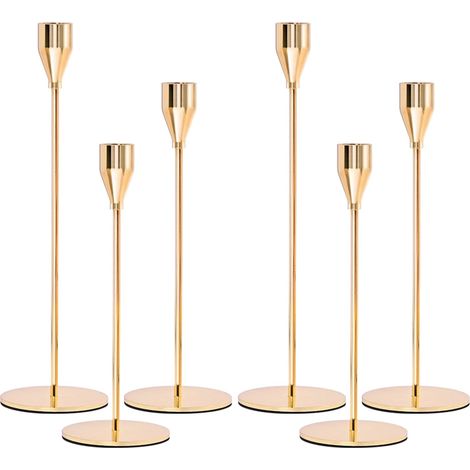 Un ensemble de 6 chandeliers en or et argent（or） (1/4)
