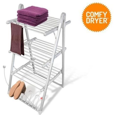 Étendoir à linge électrique - INNOVAGOODS - Comfy Dryer Compak - 30 barres chauffantes 55°C - Compact pliable - Utilisable sans branchement (1/4)