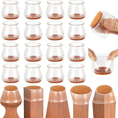 10 pièces de coussinets ronds en feutre pour meubles/chaises/patins en silicone
