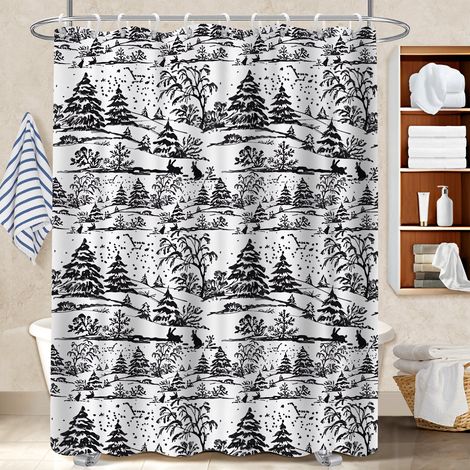 Rideau de bain en polyester 180x180 tissu respirant cache baignoire pour dans une salle de bain design (1/5)