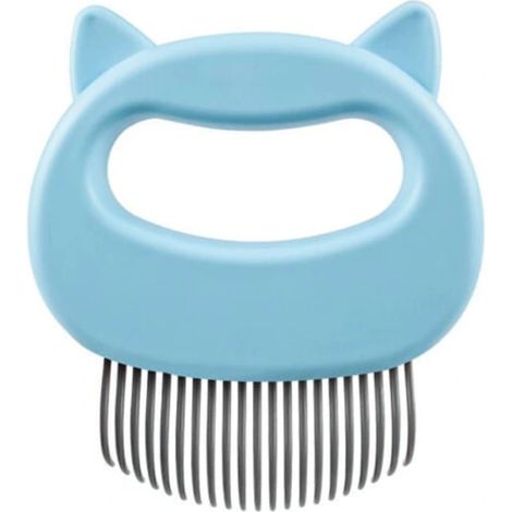 Peigne anti-poux pour animaux, peigne d'épilation pour chiens, peigne à queue fourchue pour chats, peigne pour animaux de compagnie, accessoires 9 x 10 cm (bleu) (1/2)