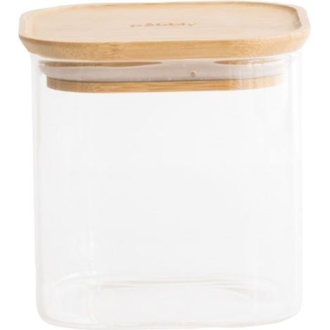 Tarro de conservación cuadrado de 0,8 L - Bambú - Pebbly