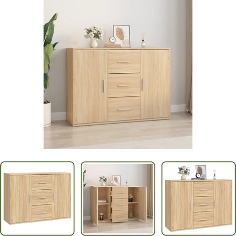Holzwerkstoff - Sideboard Sonoma-Eiche 91x29,5x65 cm Holzwerkstoff (1/5)