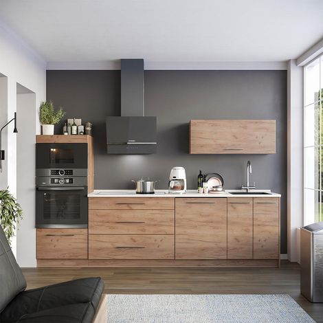 Mueble de cocina Fame-Line, Roble dorado/Roble dorado, 280 cm encimera Roble dorado, Vicco (1/5)