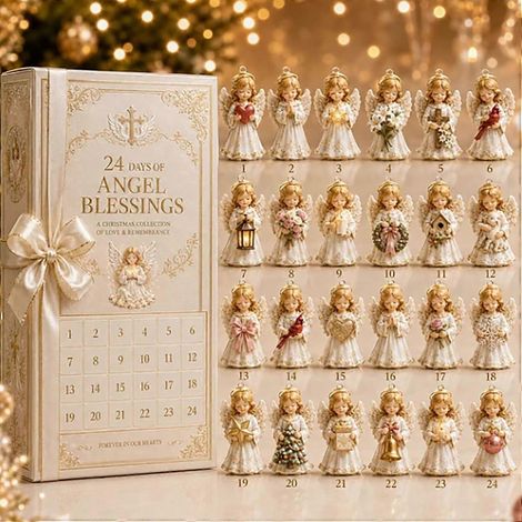 UNCalendrier de l'Avent surprise, boîte surprise, ange, vache des Highlands, créature marine, décorations à suspendre, pendentifs de collection pour sapin de Noël et décoration intérieure (1/5)