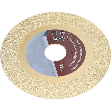Disque de coupe diamanté à braser plaqué titane 100 mm, maille 60, accessoire (1/5)