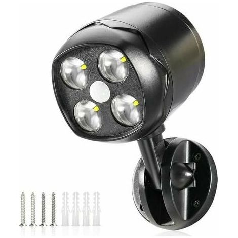 Outdoor Motion Sensor Light, IP65 Waterproof LED Spotlight Battery Powered 600lm, Motion Sensor with Flexible Battery Lights for Garden, Driveway, Patio, Entrance