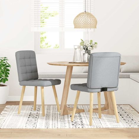 Lot de 2 Chaises à manger,Chaise de cuisine gris clair tissu CFW51219 (1/5)
