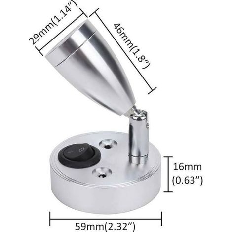 Spot Led - 12 V - Angle Réglable 180 Degrés - Lumière Chaude 3200 K - Pour Camping-Car Bateau Fourgonnette - Lot De 2 (1/5)