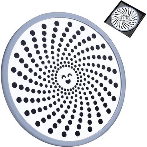 Attrape-cheveux plat pour drain de douche – Acier inoxydable – Bord silicone – Filtre rond – Salle de bain (1/5)