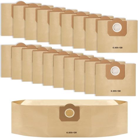 20 Sacs d'aspirateur pour Karcher WD3/MV3/ WD 3 Premium,Sacs Filtrants en Papier 6.959-130.0 Compatible A2201/2204/2504/2554/2251/2604,SE 4001 4002, Filtre Sacs en Papier Aacs d'aspirateur (1/5)