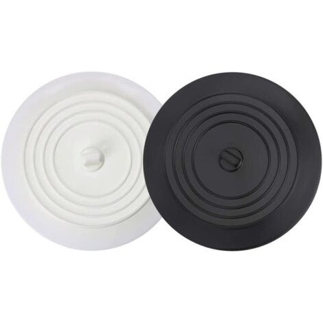 Pair 2 Pièces Bouchon de Baignoire, Bouchon Baignoire Universel 6 Pouces, Bouchon Evier Cuisine, Silicone Bouchon pour la Cuisine, pour Éviter Les Fuites(Blanc et Noir)