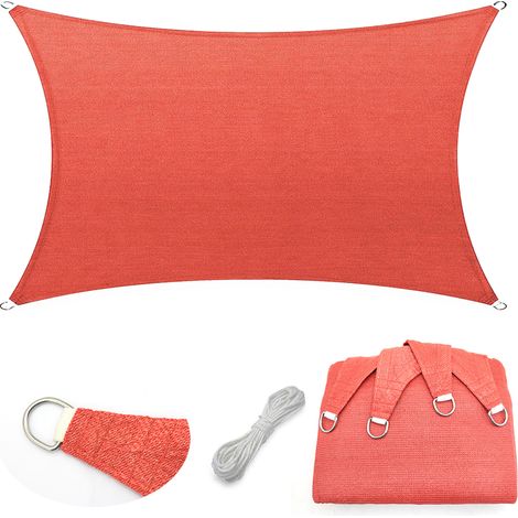 Voile d'ombrage, Protection soleil/vent – Store en tissu PEHD – Voile d'ombrage d'extérieur 2 x 4 m, Auvent anti-UV Pour jardin et piscine (1/5)