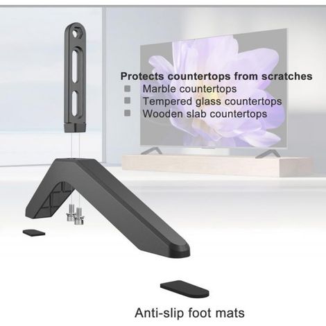 Support TV - - Meuble TV sur Pied - Compatible 32 à 75 pouces - Charge max 45kg - Métal noir (1/5)