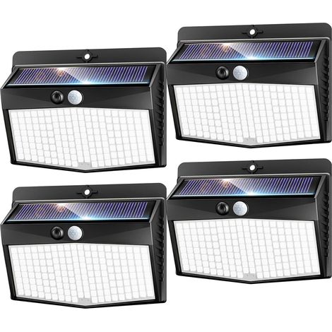 Lampe Exterieur Solaire Detecteur de Mouvement, 168 LED 3 Modes Lampe Solaire Extérieur, IP65 Etanche Led Solaire Extérieur pour Jardin, Garage, Patio (1/5)