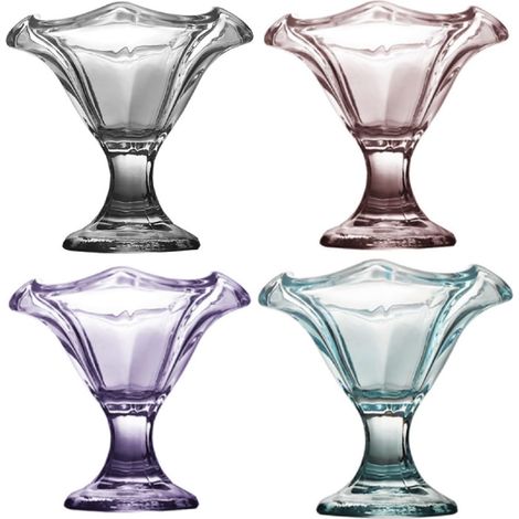 Ensemble de 4 coupes à dessert en verre à pied, verres à dessert, coupes à sundae, coupes à trifle aux fruits pour glace, verres à salade de fruits pour apéritif (1/5)