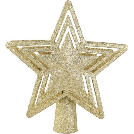 Étoile de sapin LED avec projecteur rotatif, décoration lumineuse 3D pailletée pour sommet d'arbre de Noël, extérieur et intérieur (1/5)