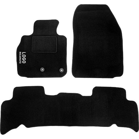 LUPEX SHOP - Tappetini auto compatibili per Xmod monovolume con 2 clip di fissaggio, in moquette nera, anteriori e posteriori (1/3)