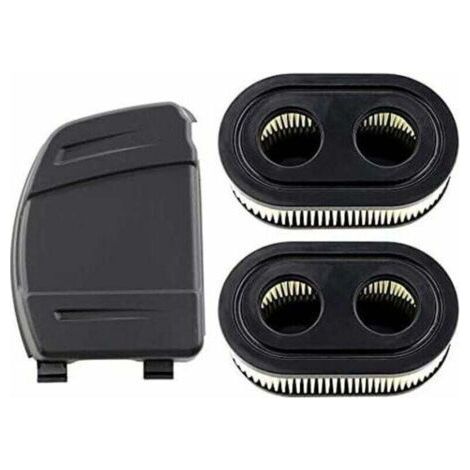 Complete set of 2 filters with filter cover for Briggs & Stratton engines 550E, XU, 575EX, 575IS, 625EXI, 650EXI, 675EXI, 675IS. Replaces parts 594106, 798339, 798452, 593260.-..D -