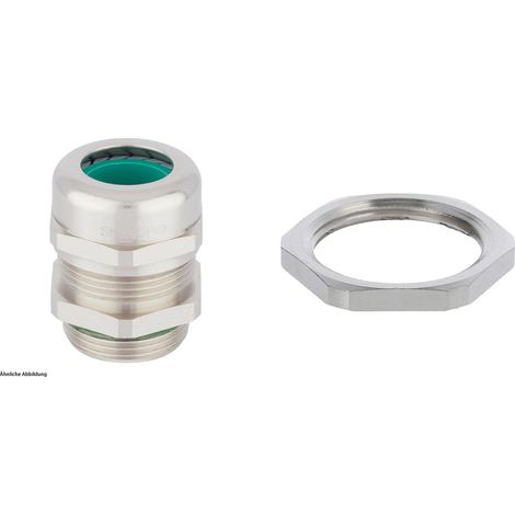 LAPP Verschraubung halogenfrei mit Gegenmutter M25x1,5 Messing (CuZn) vernickelt Gewindelänge 8,0mm - 1 Stück