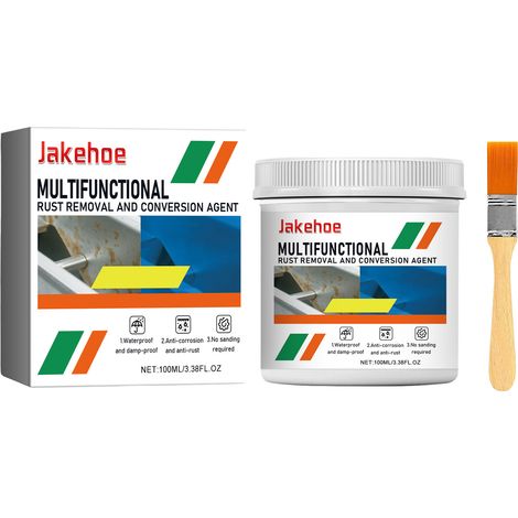 Un apprêt antirouille et anticorrosion multifonctionnel JAKEHOE, inhibant la rouille et changeant de couleur (rouge rouille), pour toitures en fer, couleur acier, de couleur bleue. (1/5)