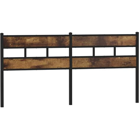 Testiera Testata del letto di Ricambio Rovere Fumo 200 cm in Ferro e Legno Multistrato (1/4)