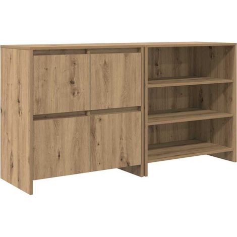 2 pcs Buffet,Bahut,Meuble de Rangements chêne artisanal 70 x 41 x 75 cm Bois d'ingénierie CFW50903 (1/5)