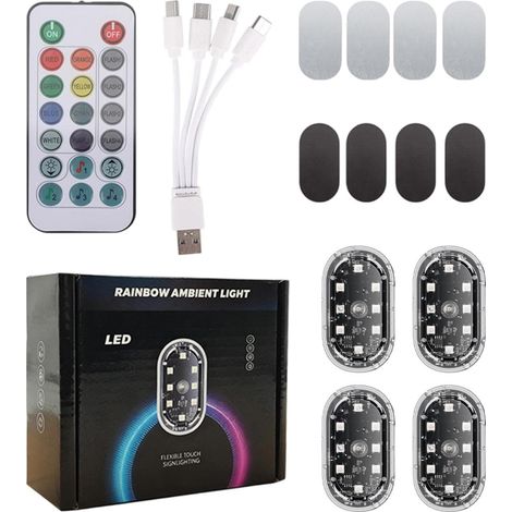 Éclairage LED Sans Fil pour Voiture Lot de 4 Étanches et Lumineux (1/5)