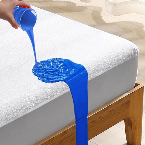 Bedecor Mattress Protector 150 x 200 cm, 5 Sided Waterproof Cotton Terry Towel, Anti-Dust Mite, Breathable, Machine Washable (1/5)