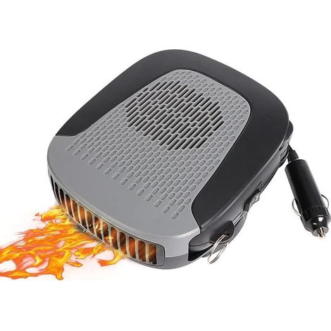 LOVFASH Chauffage de voiture portable 2 en 1 - Chauffage rapide - Dégivreur de pare-brise - Désembuage - 12 V - 150 W - Prise allume-cigare (1/5)