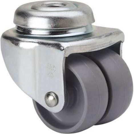 rueda giratora agujero m10 21ibs50-bp plastico gris (doble) eje liso (1/2)