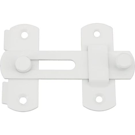 Verrou Porte Interieure Loquet Porte Exterieur, Fermeture Loquet à Bascule Serrure Verrou Portail en Acier Inoxydable pour Fenêtre, Placard et Jardin, Blanc, 2,5MM Épaisseur, (1/5)