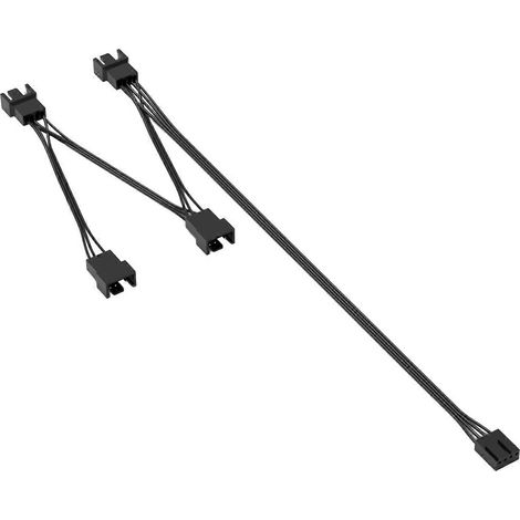 Effizientes PWM-Lüfterdrehzahlregelungskabel, 4-Pin-Anschlüsse, 4-Pin-PWM-PC-Lüfter-Splitterkabel für Hochleistungs-PCs, Schwarz (Schwarz)