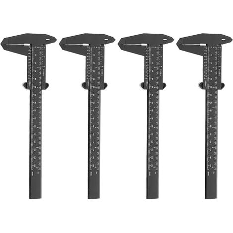 4 Pcs Plastic Caliper Mini Portable Metric Measuring Tool in mm for Small Parts, DIY, Workshop and Woodworking (1/5)