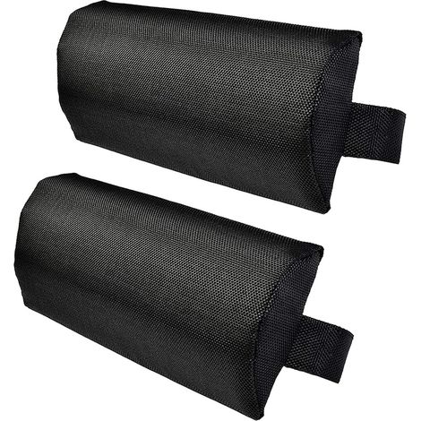 2 Pièces Coussin De Tête pour Chaise Longue, Ergonomique Coussin Repose Tete Chaise Longue,avec Tissu Et Mousse pour Plage, Terrasse, Bord De Piscine, Noir, 35 X 15 X 6 Cm (1/5)
