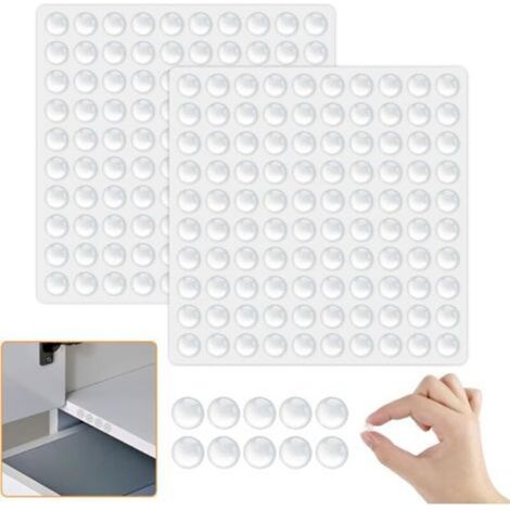 200 Pièces Patin Silicone, Tampon Silicone Transparent Butées de Protection en Caoutchouc Tampon de Porte Autocollant pour Porte Armoire Tiroir Chaise Couvercles de Toilettes (1/5)